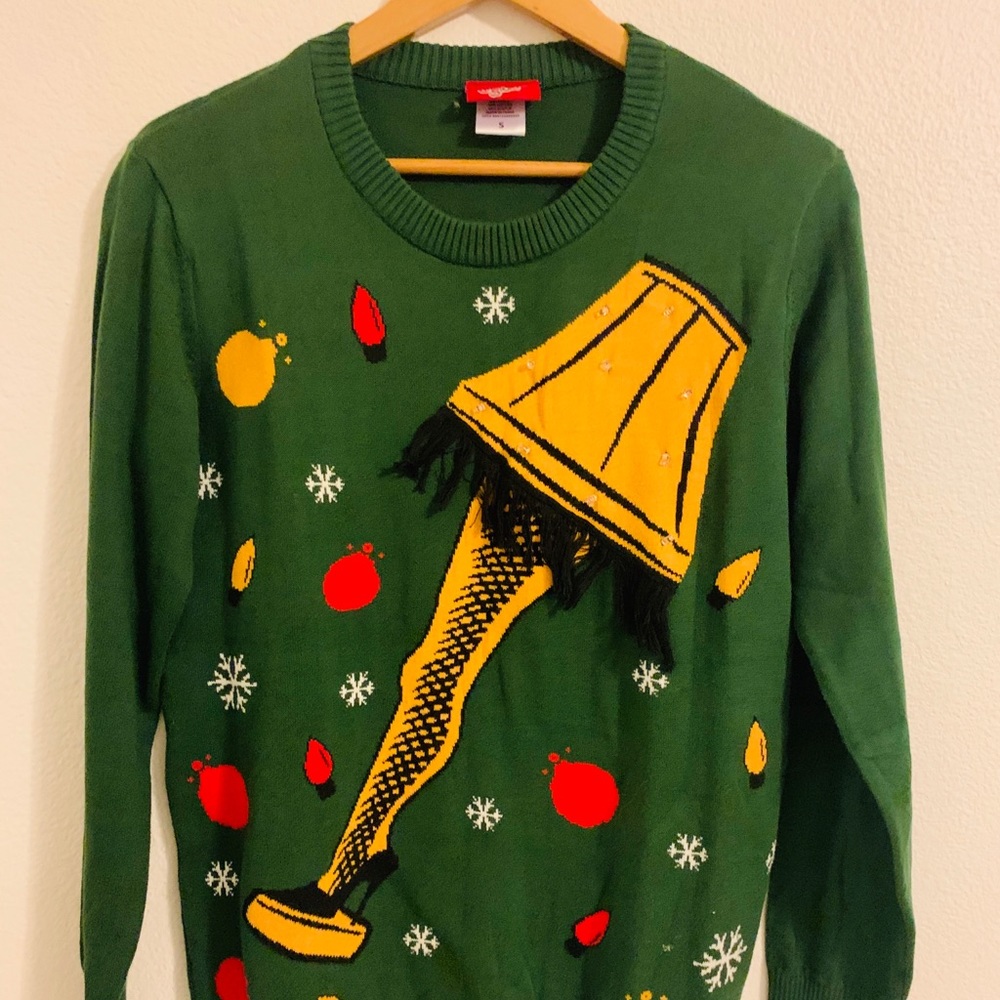Christmas Story Leg Lamp Sweater New